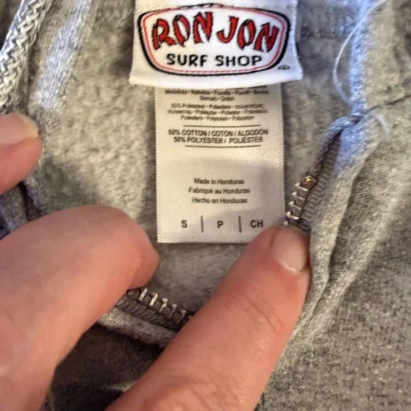 Ron Jon Surf Shop hoodie Gray Size S Y2K Surf Style - Picture 3 of 5
